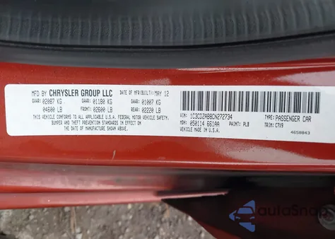 2012 Dodge Avenger Se from USA, damaged, VIN 1C3CDZAB8CN272734